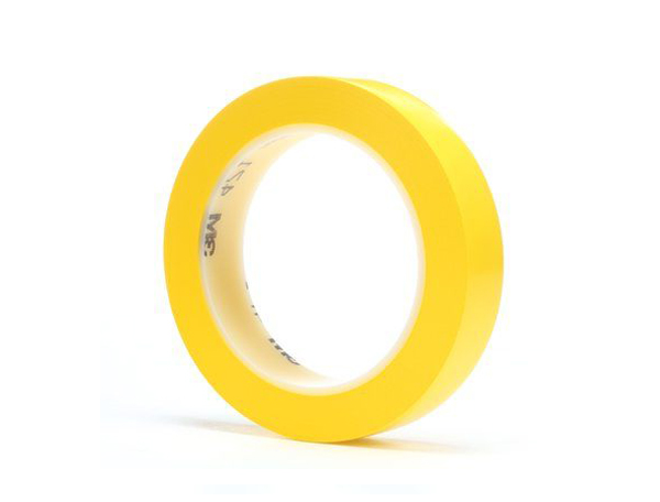 3M™ 471聚氯乙烯黄色胶带, 1/2 英寸 × 36 码，5.2密耳，每箱72卷，散装