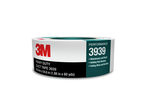 3M™ 3939银色重型布基胶带，48毫米 × 54.8密，9.0密耳，每卷单独包装，每箱24卷，便利包装